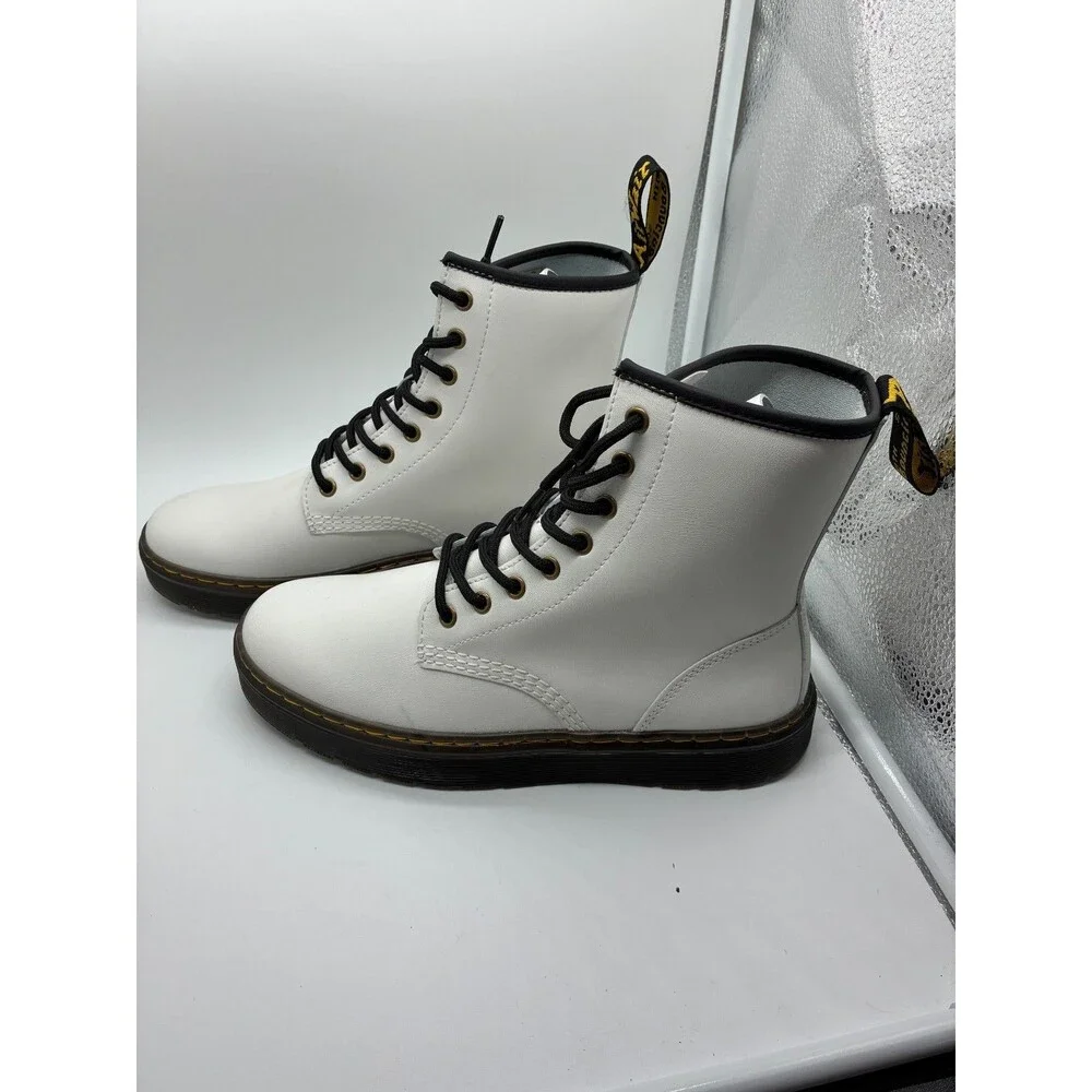 NEW Dr. Martens Zavala White Canvas Lace-Up Boots US Women's 9, EU 41 - Picture 3 of 6